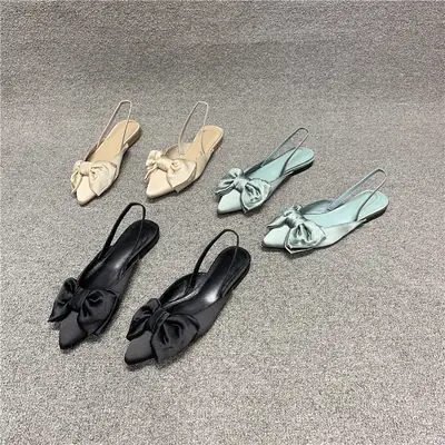 Women's Bow Pointed Toe Flat Heels 2023