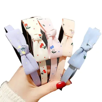 Vintage Bow Hairbands for Girls Non-Slip Band