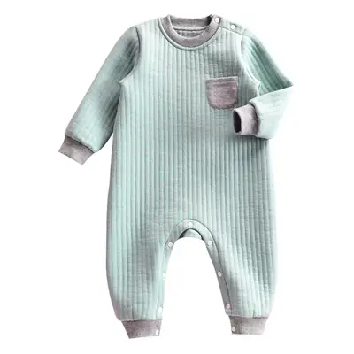 Baby Quilted Jumpsuit 3Yr Warm Pajamas Blue