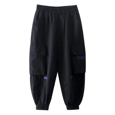 Kids Fleece Cargo Pants Grey Black Autumn Winter 2025