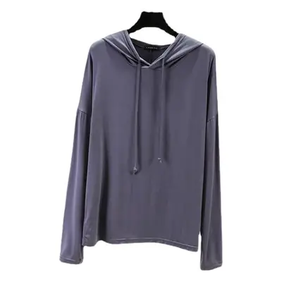 Women's Light Pink Hooded Sweatshirt Long Sleeve