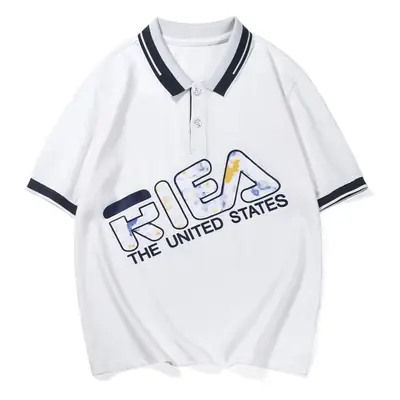 Kids Fila Polo Shirt White Cotton Boys Casual Summer