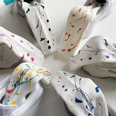 White Socks for Women, Mid-Calf Socks for Spring and Summer, Japanese Style Splash-Ink Graffiti Hip-Hop Couple Style Long Socks, Men's Trendy Casual Cotton Socks