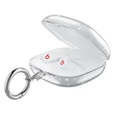 Purple Transparent Stone Keychain Charging Case for Bluetooth Headset