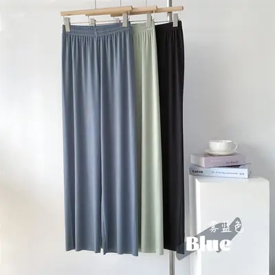 Women Ice Silk Wide Leg Pants 2025 New
