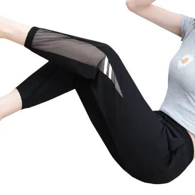 Women's Mesh Sports Pants Large Size Ankle Length
