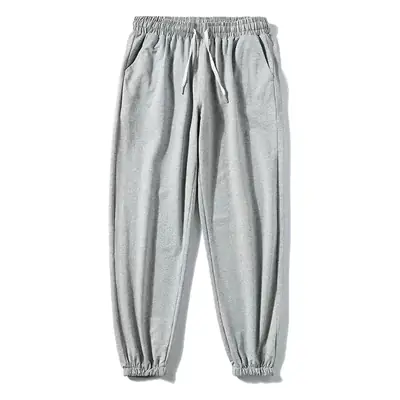 Men's Gray Loose Straight Leg Jogger Pants