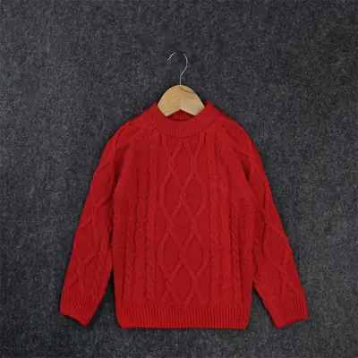 Baby Velvet Horse Embroidered Turtleneck Sweater