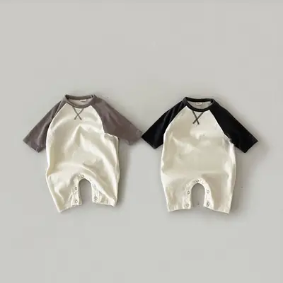 Korean Style Ins Baby Boys Girls Contrast Shorts Set