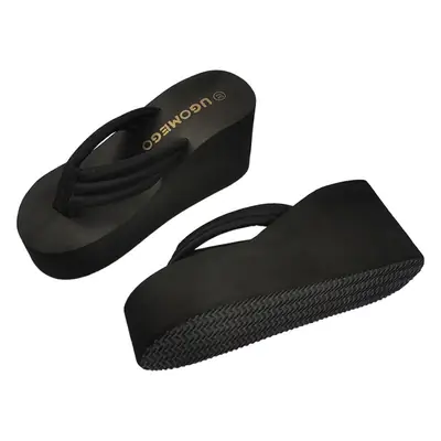 3Cm6Cm8Cm Super High Heel Flip-Flops for Women Summer New Non-Slip Wedge Beach Shoes High Heel Thick Sole Sandals