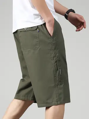 Zoro Men Cotton Cropped Shorts Medium Straight Leg
