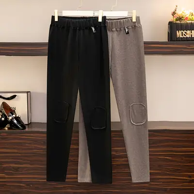 Plus Size Women's Leggings Knee Elasticity High Waist Slim Fit