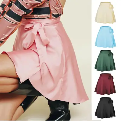Summer 2021 Cream High Waist Lace-Up Skirt