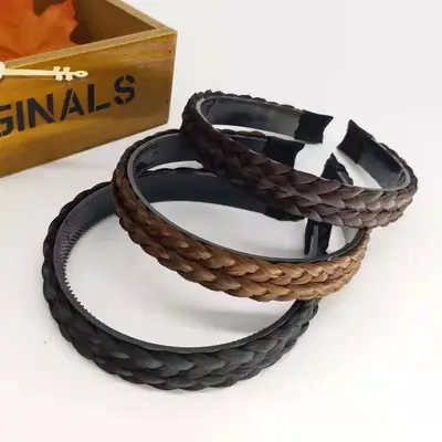 Sweet Loose Fishbone Braided Hair Band Brown