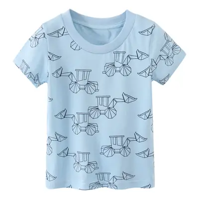 Light Blue Paper Plane T-Shirt for Boys Medium to XL