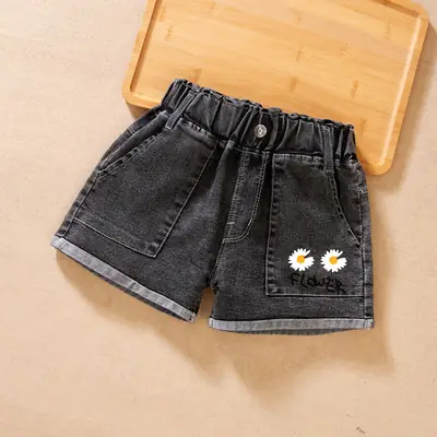 White Korean Style Fringed Shorts for Girls Medium to XL