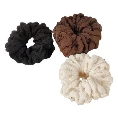 Large Cream Pleated Hair Ring for Women