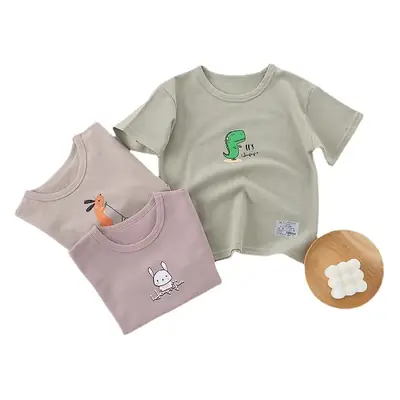 Baby Cotton Cartoon T-Shirt Pink Short Sleeve
