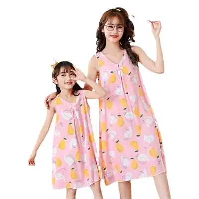 Women's Heart Print Nightgown Dress for Girls 22Y