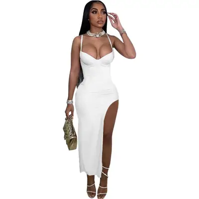2022 Sexy Slim Split Dress Women European American