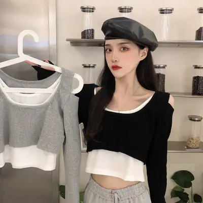 Pink Off-Shoulder Long Sleeve Top for Women