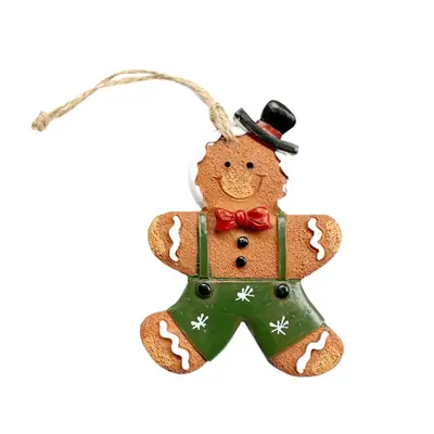 Green Gingerbread Man Pendant for Christmas Decor