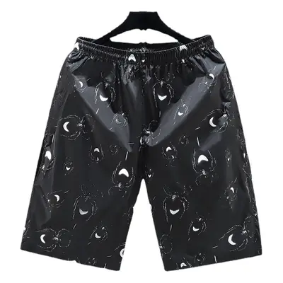2022 Men Printed Black Beach Shorts Plus Size
