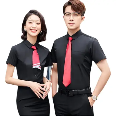 Women Black Polo Shirt Business Wear Formal