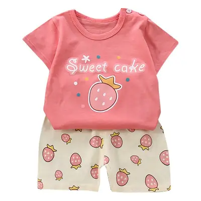 Girls Cotton T-Shirt Shorts Set Yellow New Summer
