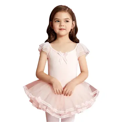 Light Pink Girls' Ballet Dance Wear Short Sleeve