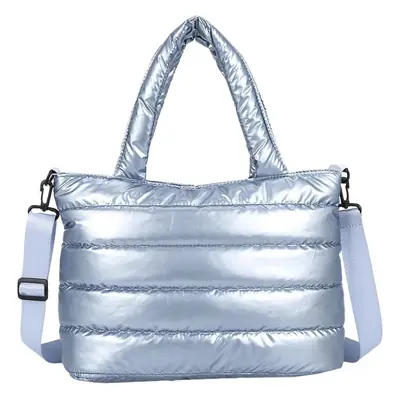 Women's Embroidered Cotton Padded Shoulder Bag White 2026