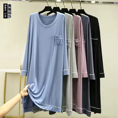Korean Style Long Sleeve V-Neck Pocket Dress Women