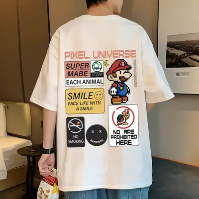 Men Super Mario T-Shirt White 2022