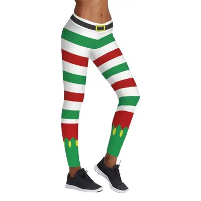 Christmas Striped Butt Lifting Yoga Pants for Women