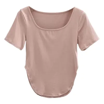 Women Slim Fit Short Sleeve T-Shirt Pink