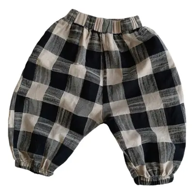 Children's Plaid Cotton Pants 2026 Spring Autumn New Style
