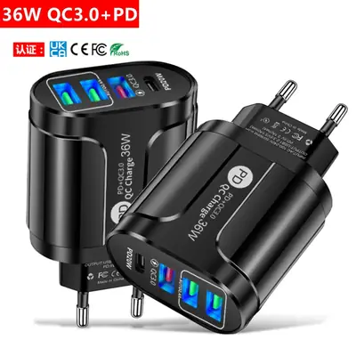 PD36W Multi-Port Charging Head with Type-C & 3 USB Ports