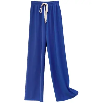 Green Drawstring Wide Leg Pants for Women