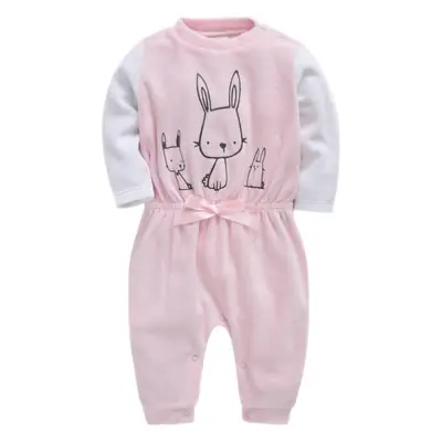 Blue Foot-Wrapped Baby Jumpsuit 3M+