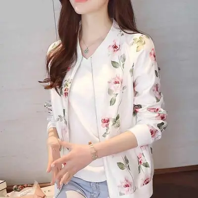 Women Floral Chiffon Long Sleeve Cardigan Sun Protection