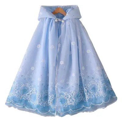 Elsa Cloak Sequined Mesh Blue Skirt for Girls
