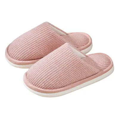 Women Cotton Slippers Pink Winter Indoor Comfortable
