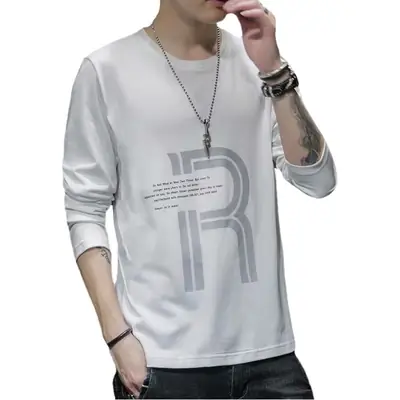 Men Long Sleeve T-Shirt Black Graphic 2023 All Season