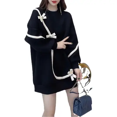 Fat mm200 Bow Top Dress Black Large Women