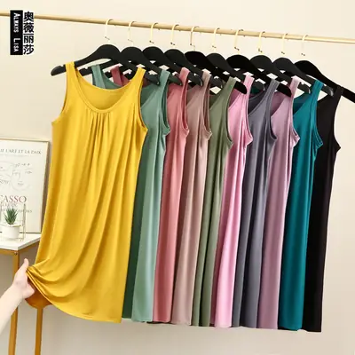 Women's Purple Sleeveless Nightgown Dress