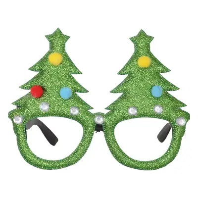 Christmas Deer Antlers Glasses Green Glitter Kids Party Decor