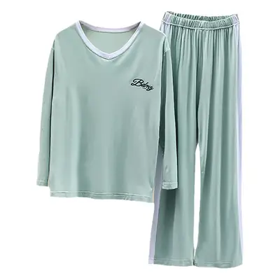 Children's Long Sleeve Ice Silk Pajamas Set Blue