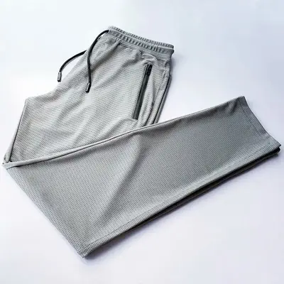 Men Grey Mesh Pants 5°C Ice Cooling Loose Fit