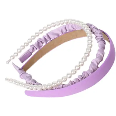 Princess Pearl Hairbands for Girls - 3 Pack