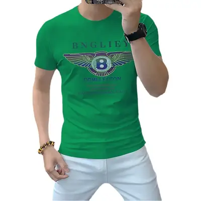 Men's Printed Cotton T-Shirt White 8 Wing Design